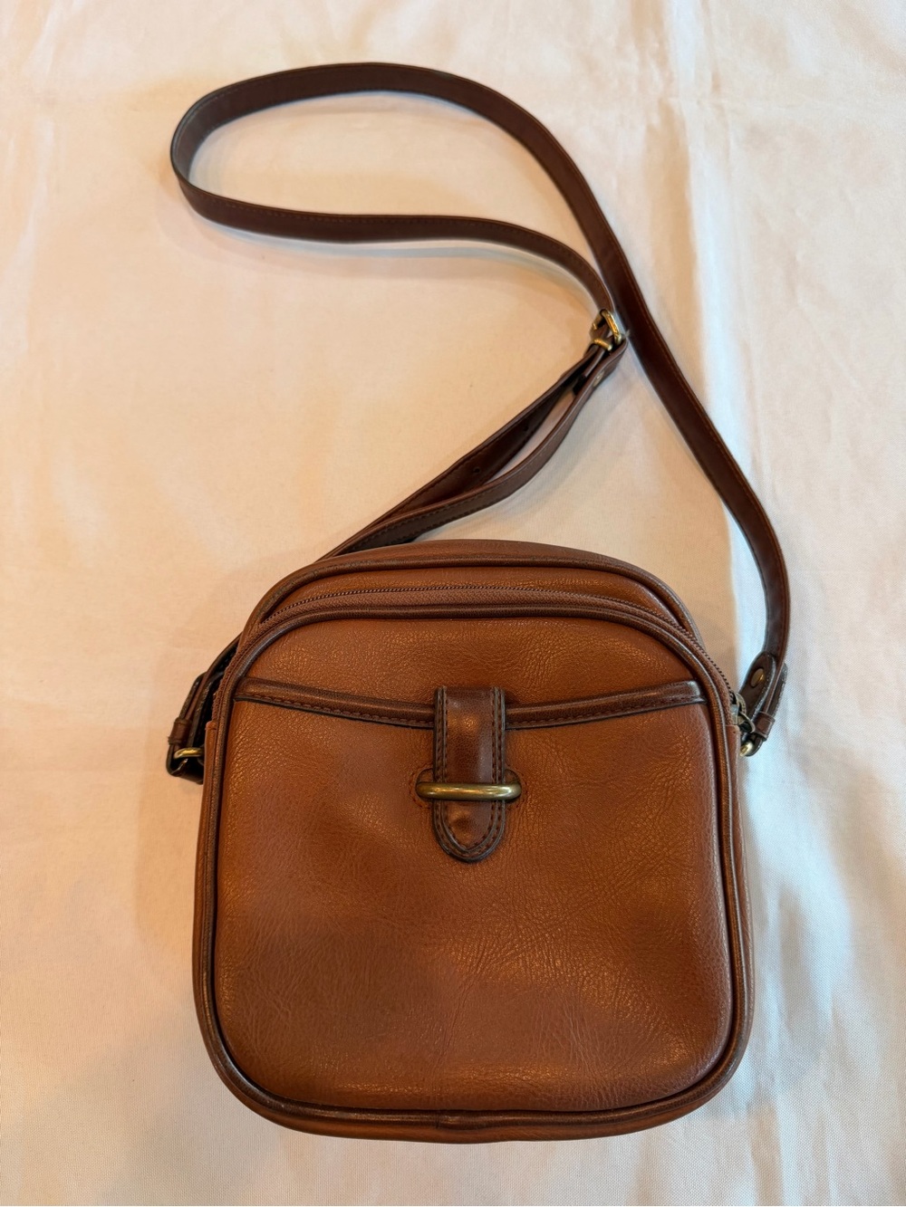 Vintage Liz Claiborne Brown Leather Satchel Messenger Crossbody Blazer Bag